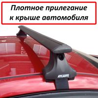Багажник на крышу Chevrolet Lacetti, Атлант, крыловидные аэродуги (черный цвет)