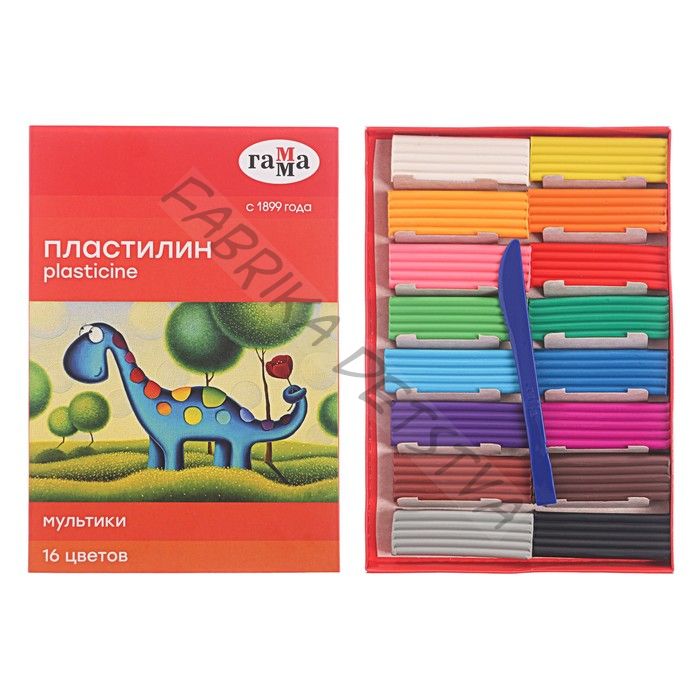 Пластилин «Гамма. Мультики», 16 цветов, 320 г, со стеком
