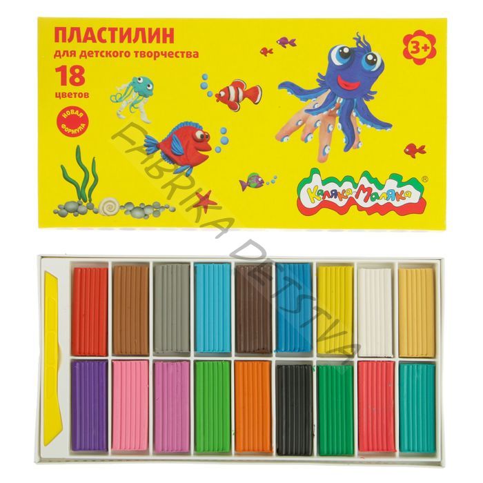 Пластилин «Каляка-Маляка», 18 цветов, 270 г, со стеком