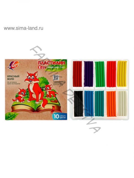Пластилин «Луч. ZOO», 10 цветов, 150 г