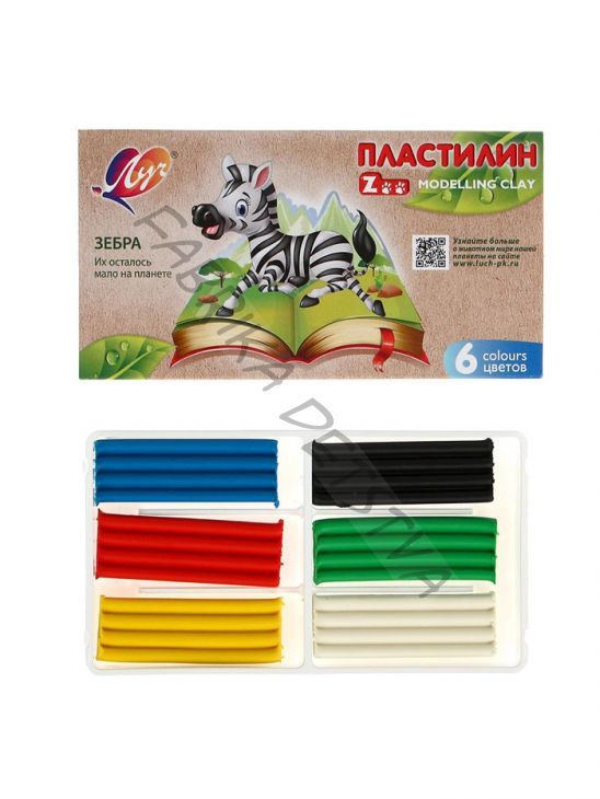 Пластилин «Луч. ZOO», 6 цветов, 90 г