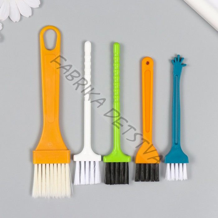 Набор кистей пластик набор 5 шт., 16x3 см, 13x2.5 см, 11.5x2 см