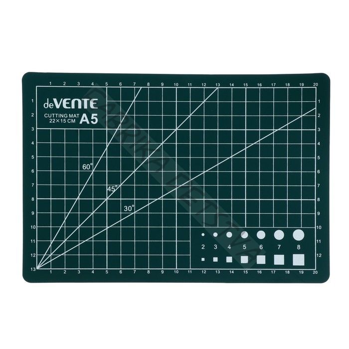 Коврик для резки макетный A5 deVENTE, 3 мм, непрорезаемый, двусторонний, трёхслойный