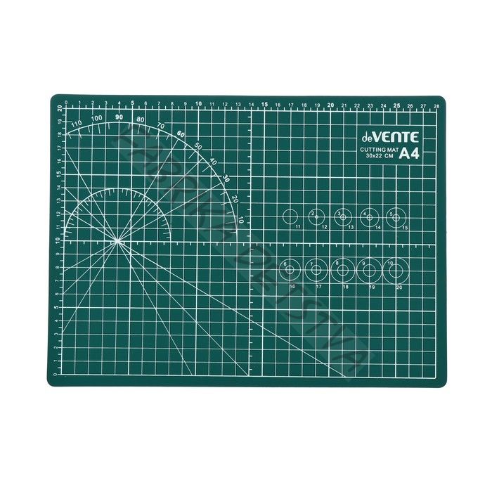 Коврик для резки макетный A4 deVENTE, 3 мм, непрорезаемый, двусторонний, трёхслойный