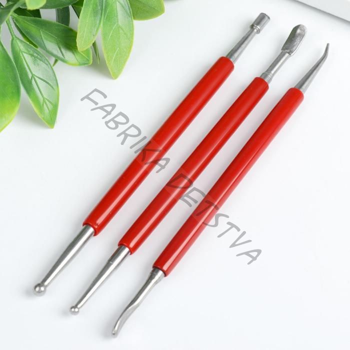 Инструменты для моделирования и придания формы, набор 3 шт., металл, пластик, 16 см 17x7.5 см