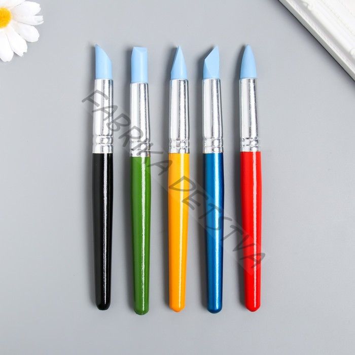 Набор инструментов для придания формы «Краски», 5 шт., h=17.5 и 18 см, дерево, металл, резина