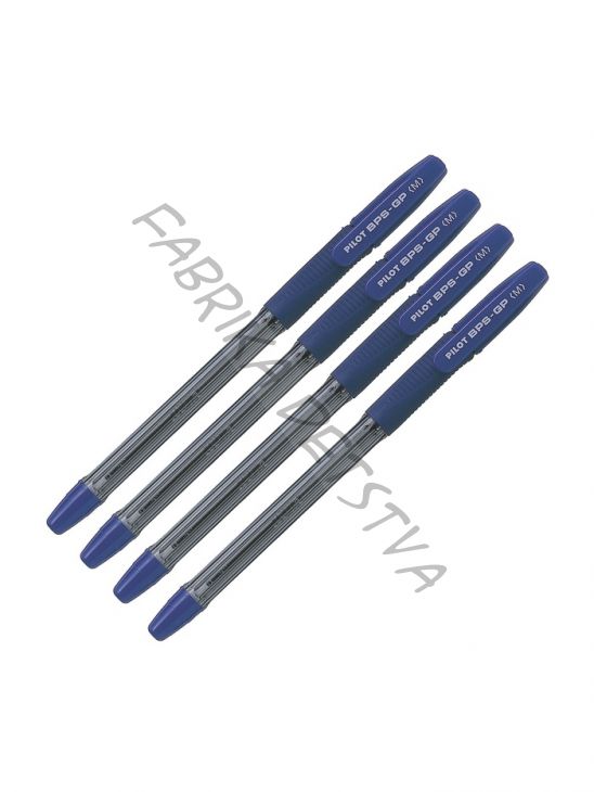 Набор шариковых ручек Pilot BPS-GP, 4 штуки, синий стержень, на масляной основе, узел 1.0 мм, резиновый упор