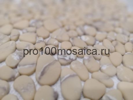 BEIGE ROCK. Плитка мозаика бежевый камешки стекло Glass 305*305*6 (ORRO Mosaic)