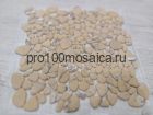 BEIGE ROCK. Плитка мозаика бежевый камешки стекло Glass 305*305*6 (ORRO Mosaic)