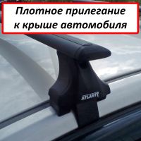 Багажник на крышу Chevrolet Spark (M300), Атлант, крыловидные аэродуги (черный цвет)