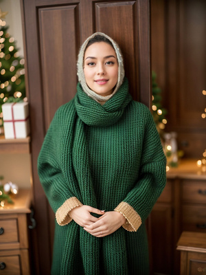 Косынка из 100% шерсти ручной работы.