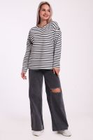 731 Свитшот в полоску [черный]