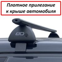 Багажник на крышу Toyota Hilux, ЕД, аэродинамические дуги (черный цвет)