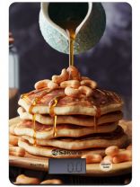 Весы кухонные электронные, стекло, Sakura, платформа, точность 1 г, до 8 кг, панкейки, SA-6077P