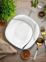 Тарелка суповая, стеклокерамика, 21 см, 0.675 л, квадратная, Токио, Daniks, FFSP-90/K1306-2