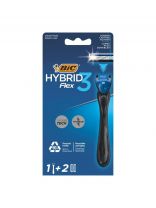 Станок для бритья Bic, Flex3 Hybrid, для мужчин, 3 лезвия, 2 сменные кассеты, 921449