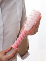 Расческа массажная, 22х4 см, пластик, пластиковая ручка, прямоугольная, с фигурной ручкой, A100060