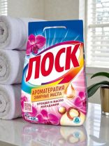 Стиральный порошок Лоск, 4.05 кг, автомат, универсальный, Арома Орхидея и масло Макадамии