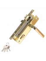 Замок врезной Аллюр, 126/1 GP, 1074, ручка в комплекте, цилиндровый, латунь