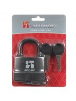 Замок навесной Аллюр, ВС1Ч-376П, 6 777, блистер, цилиндровый, влагонепроницаемый, черный, 71 мм, 6 ключей