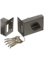 Замок накладной дверной, Аллюр, 3Н1-1А, 1 582, коробка, цилиндр, 5 ключей, серый