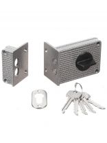 Замок накладной дверной, Аллюр, ЗН1А-1М, 6 675, коробка, цилиндр, 5 ключей, серый