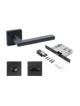 Комплект для сантехнической двери Аллюр, ВЕНСАН BL+L7050S BL+BK-S1 BL (26150/S7050), 15201, черный матовый