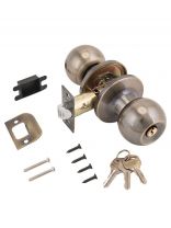 Защелка врезная, Стандарт, 607 ET AB, 9863, с фиксатором, с ключом, бронза