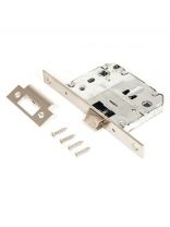 Защелка врезная, Аллюр, L7050S SN, 11130, с фиксатором, овальная планка, 18 мм, матовый никель