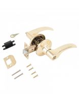 Защелка врезная, Стандарт, 8510 BK PB, 10146, с фиксатором, золото