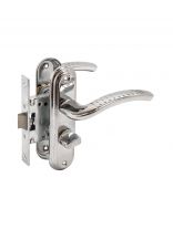 Защелка Булат, ЗЩ1-Д01.04 АЛЬФА, 13 948, с фиксатором, правая наружняя/левая внутренняя, хром