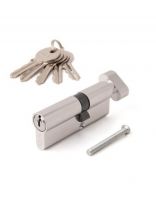 Личинка замка двери Vanger, EL-80(35C/45)-C-NI, 28625, алюминий, 80 мм, с заверткой, никель