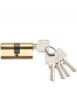 Личинка замка двери Trodos, ЦМ, 209208, 60 мм, золото, блистер, 5 ключей