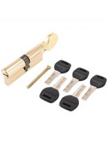 Личинка замка двери Аллюр, HD FG 80-5К BP, 7 821, 80 мм, золото, 5 перфоключей/вертушка