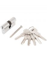 Личинка замка двери Аллюр, A 60-6К CP, 1 258, 60 мм, хром, латунь, 6 ключей