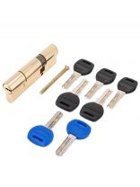 Личинка замка двери Аллюр, DL-01 100 BP, 1 289, 100 мм, золото, 5+2 перфоключей, с перекодировкой