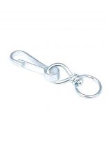 Карабин с вертлюгом, 30 мм, 3 шт, белый цинк, 243480