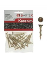Саморез универсальный, диаметр 4х20 мм, 50 шт, оцинкованный, в ассортименте, пакет, Bartex