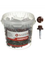 Саморез кровельный, диаметр 4.8х29 мм, 200 шт, шоколадно-коричневый, банка, Bartex