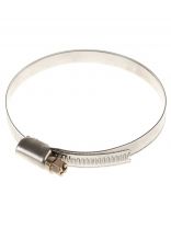 Хомут обжимной червячный, 9 мм, 16-27 мм, нержавеющая сталь, СантехКреп, 1.10.4