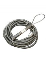 Трос сантехнический канализационный, диаметр 16 мм, пружина, 50 м, СантехКреп, Лом с натяжителем, 3.1.6.10