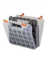 Ящик-органайзер для инструмента, 6.4х29.5х32 см, пластик, Blocker, Expert, пластиковый замок, двухсторонний, серо-свинцово-оранжевый, BR383410026