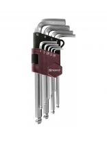 Набор ключей имбусовых, HKB9S, 9 предметов, Thorvik, 1.5-10 мм, шестигранник, с шаром, 53075