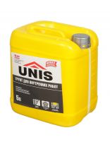 Грунт водно-дисперсионный, акриловый, Unis, для внутренних работ, бесцветный, 5 л