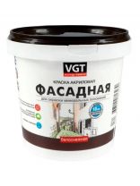Краска водно-дисперсионная, VGT, акриловая, фасадная, матовая, белоснежная, 1.5 кг
