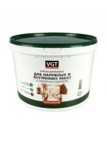 Краска водно-дисперсионная, VGT, акриловая, универсальная, моющаяся, влагостойкая, матовая, белоснежная, 7 кг