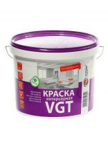 Краска водно-дисперсионная, VGT, акриловая, интерьерная, влагостойкая, матовая, белоснежная, 15 кг