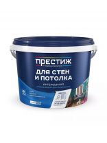 Краска водно-дисперсионная, Престиж, W3 ВД-АК-212, акриловая, интерьерная, матовая, супербелая, 4.5 кг