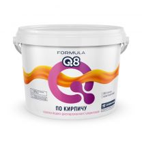 Краска водно-дисперсионная, Formula Q8, акриловая, фасадный по кирпичу, влагостойкая, матовая, песочная, 2.4 кг