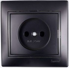 Розетка без Заземления Керамика Lezard Mira 701-4242-121 Черный, Пластик / Лезард